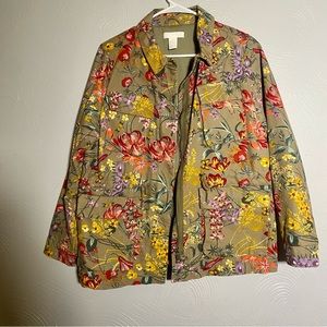 H&M Khaki Floral Jacket